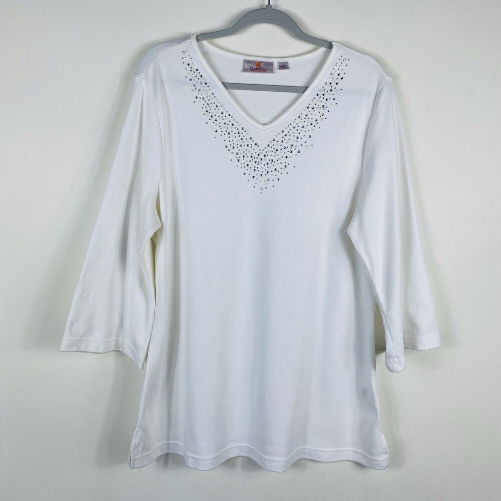 Quacker Factory Size Large Rhinestone Embellished… - image 1